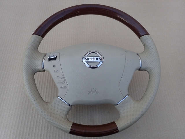 フーガ Y50 純正 木目 ウッドコンビステアリング 即決あり フーガ Y50