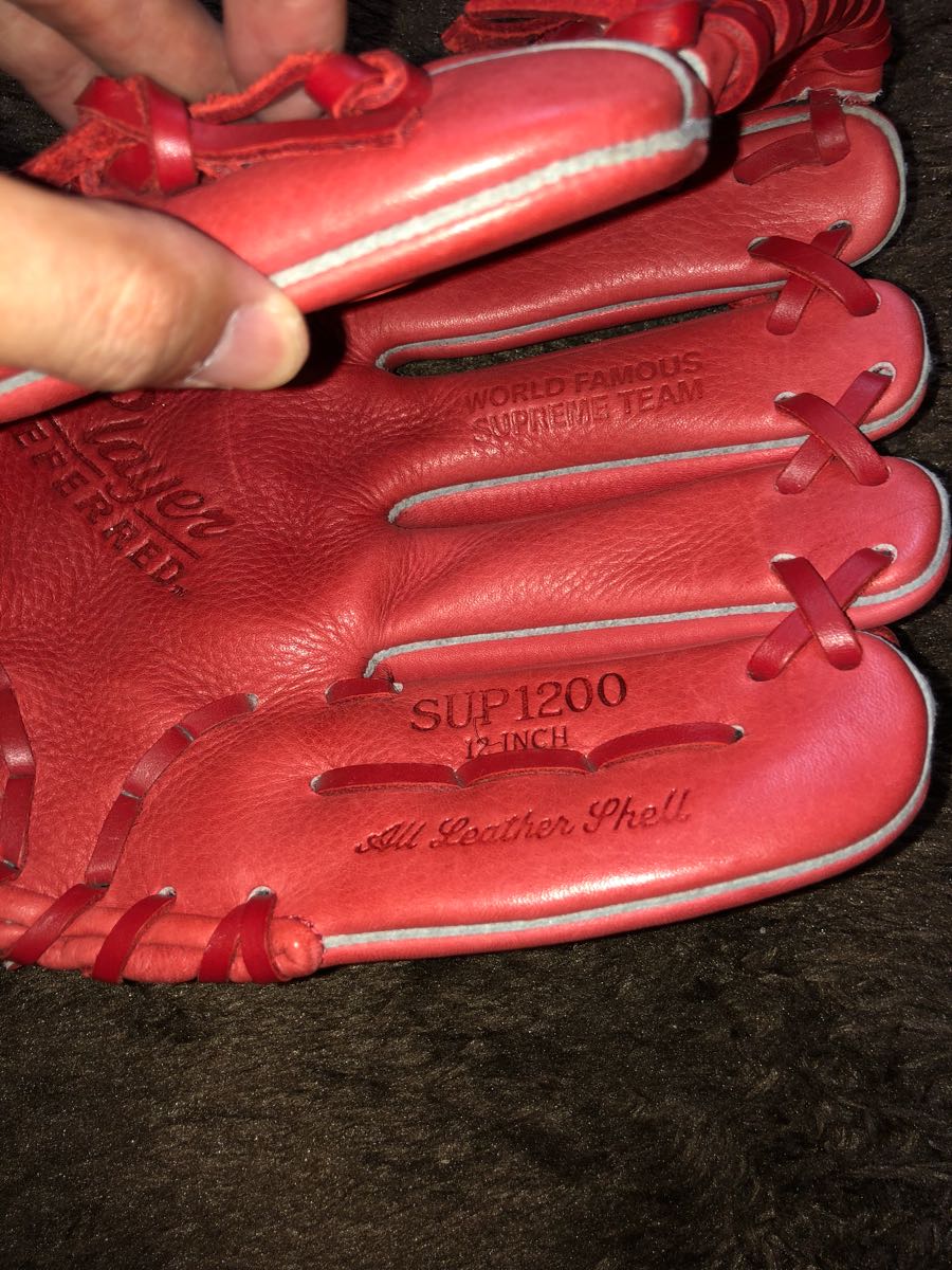 未使用 SUPREME x RAWLINGS シュプリーム ローリングス グローブ 赤 右