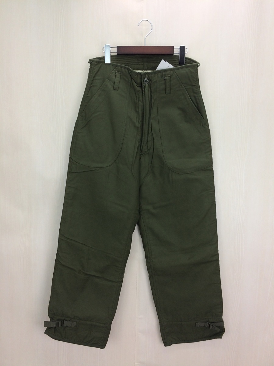 US.NAVY◇70s～/A-2デッキパンツ/ボトム/S/コットン/GRN A-2 デッキパンツ