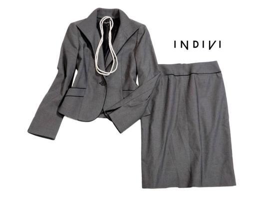 未使用 INDIVI インディヴィ 上品 セットアップ スーツ 40 セレモニー