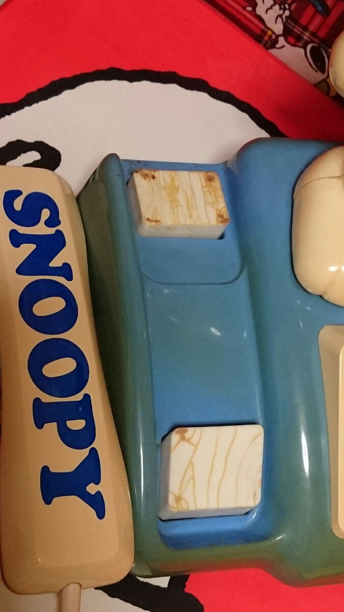 昭和レトロ ヴィンテージ レア SNOOPYスヌーピー 電話機 希少ブルー
