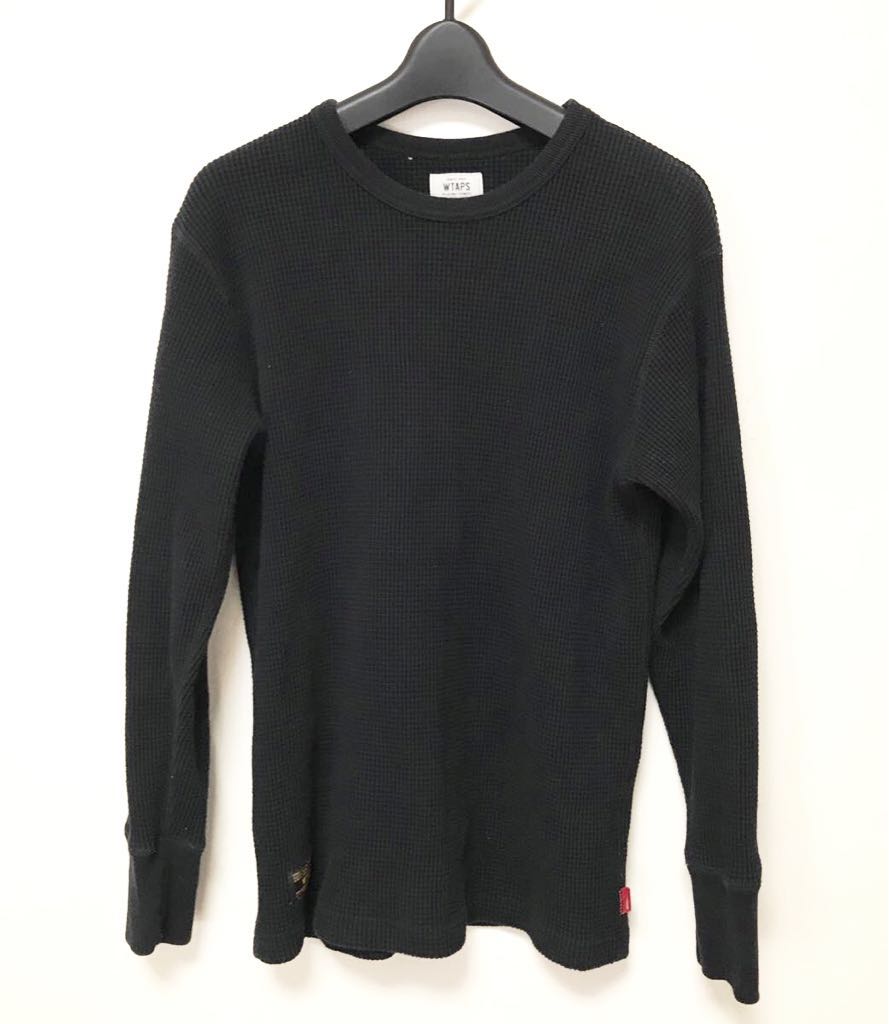 ⁄ WTAPS LS WAFFLE Waffle POLY – WTAPS® 01 Black Long Sleeve Tee 