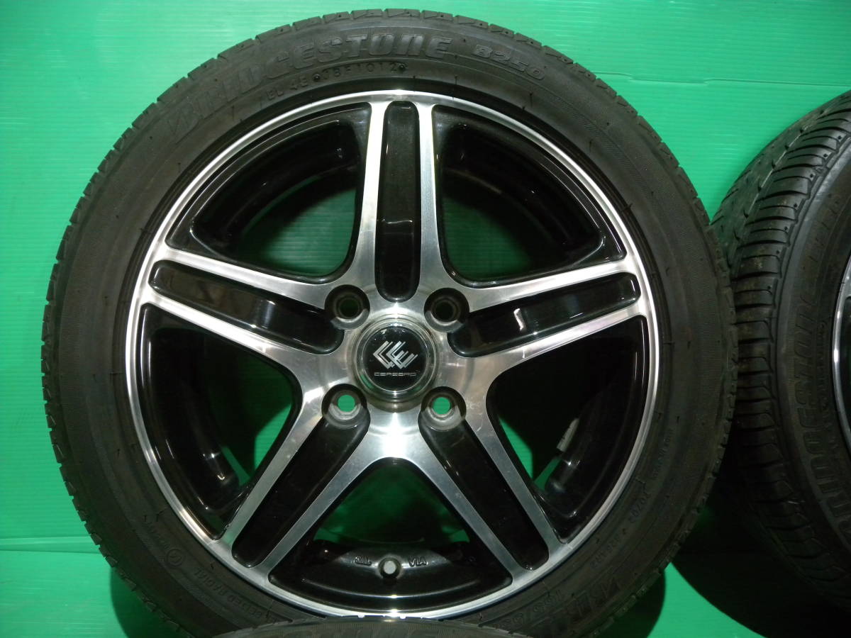 S169 中古 送料込 165/55R14 タイヤホイール 4本セット アルミ 夏用