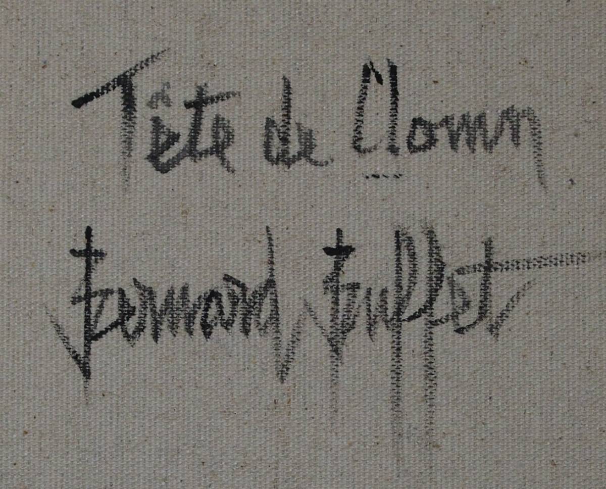 □ベルナール・ビュッフェ□ 《Tete de Clown》 クラウンの肖像 □油彩