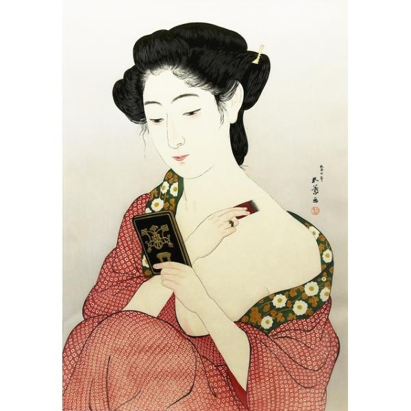 【WISH】●橋口五葉 約10号 大正の歌麿 木版画 魅惑の美人　　[真作保証]　　装丁家/浮世絵版画家、東美卒、師黒田清輝 #pw18040287ARAUac2