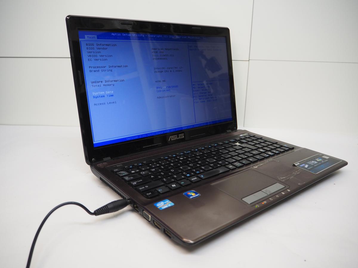 ASUS K53E-SX2630 - Core i7-2630QM 2.00GHz 4GB □現状品 ASUS