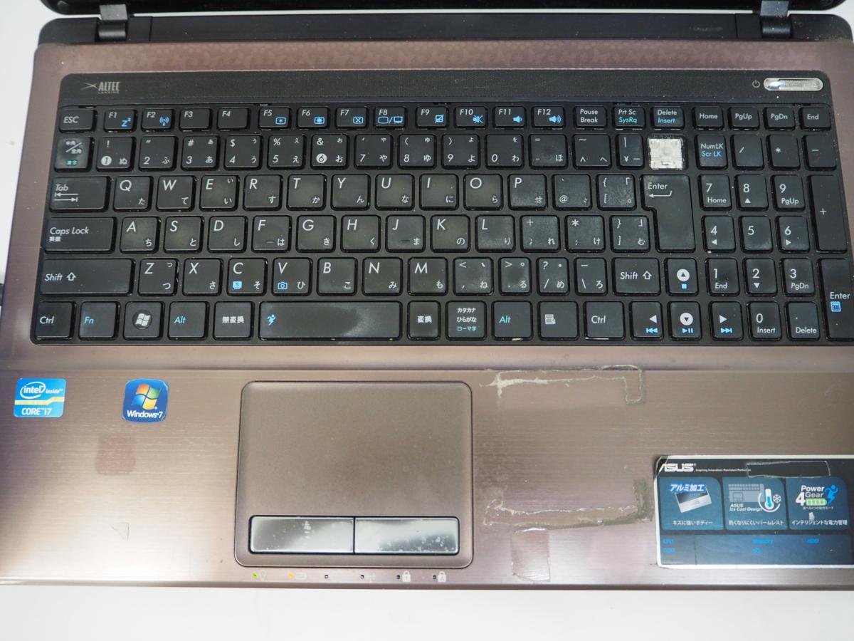 ASUS ノートPC K53E Core i7 2630QM搭載 ASUS K53E-SX2630 - Core i7-2630QM 2.00GHz 4GB □現状品 ASUS