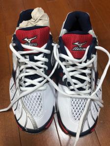 ミズノ バレーボールシューズ ウェーブトルネード X V1GA1612 ホワイト× ネイビー × レッド 24.5cm