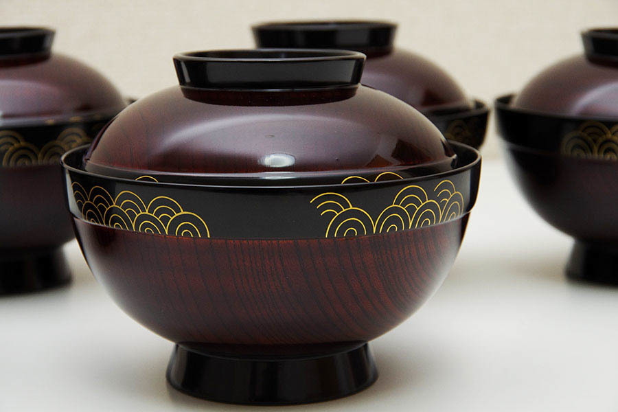 茶道具 木製黒真塗懐石道具 五客揃 中村宗悦作 共箱 茶道具