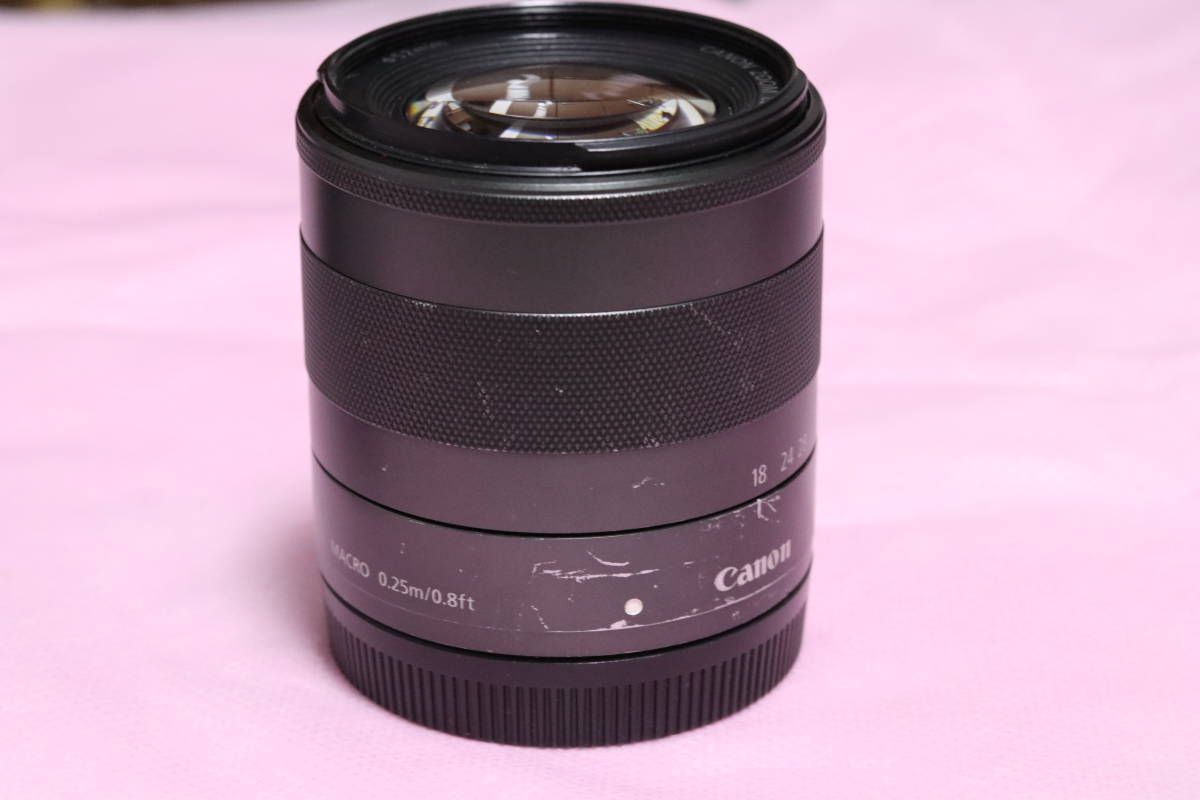 CANON EF-M18-55mm F3.5-5.6 IS STM [中古] 動作確認済み 純正フードEW 