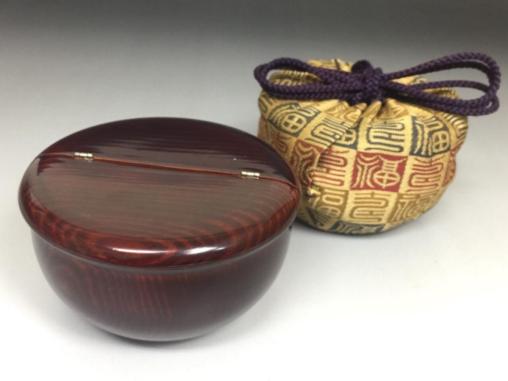 茶道具 老松茶入 長緒仕覆 平棗 茶器 仕覆 割り蓋 茶入 棗 割蓋 茶入れ