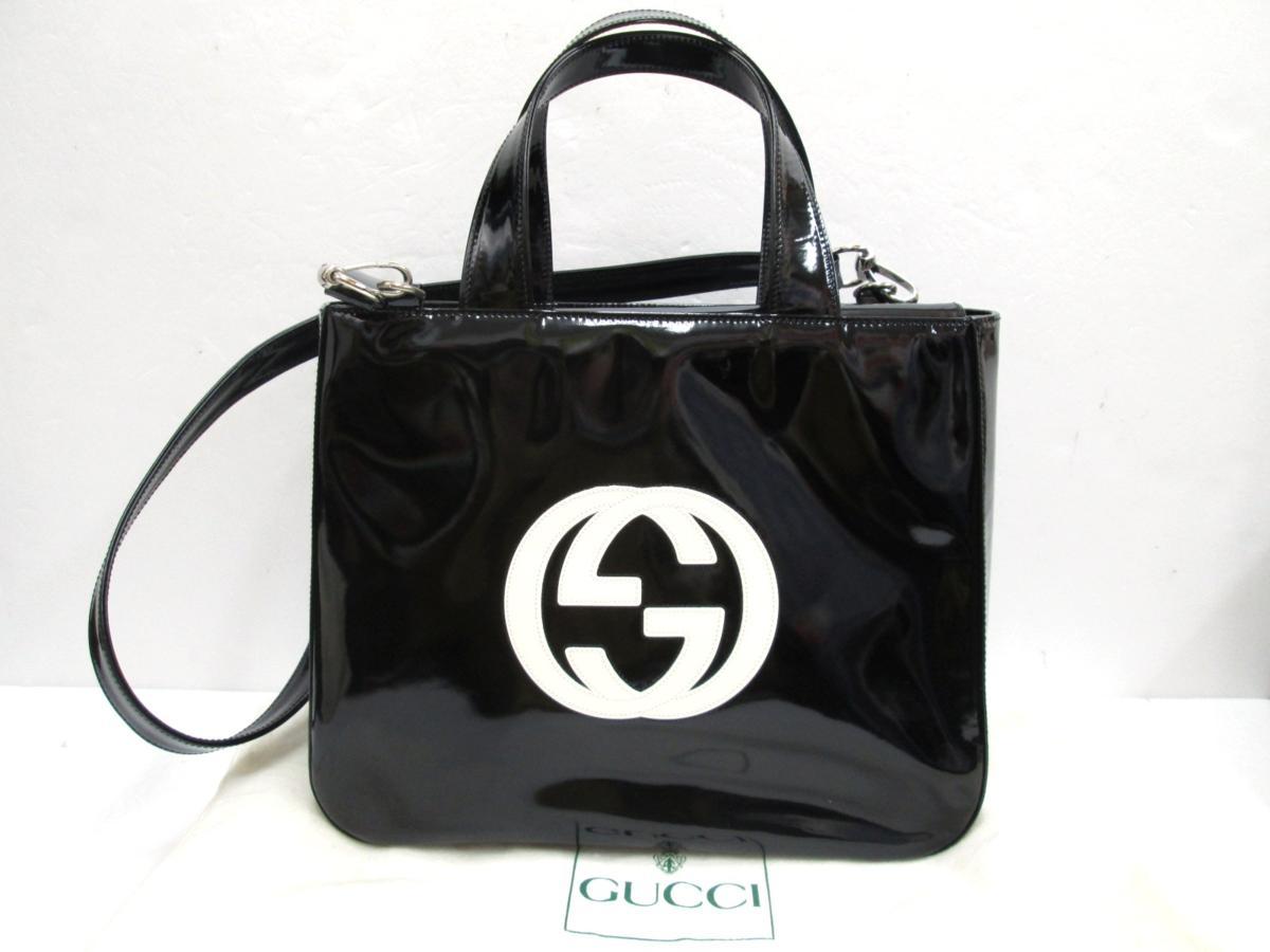 グッチ エナメル 2Way トートバッグ GUCCI GG ブラック 【公式通販】