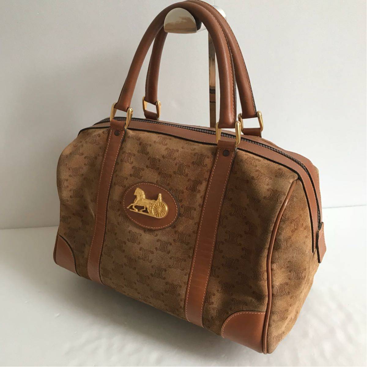 CELINE セリーヌ スエード トリオンフ レザー ミニボストン ミニ 