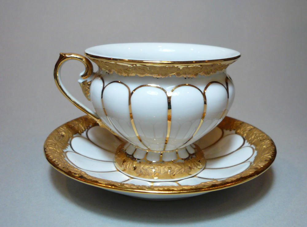 究極の金彩盛り上げ　マイセン　カップ＆ソーサー　2客セット　デミタス