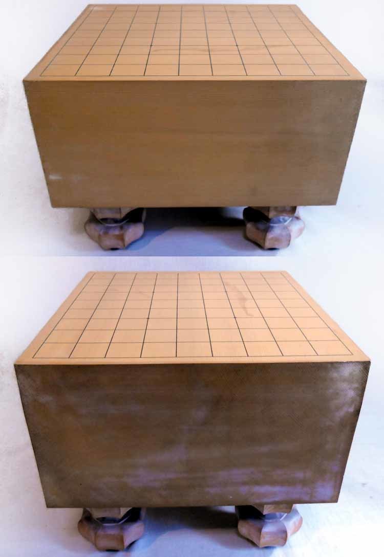 高級将棋盤セット 足バラせます 高級将棋盤 柾目 足付 HHP 将棋盤 覆付き 五寸七分