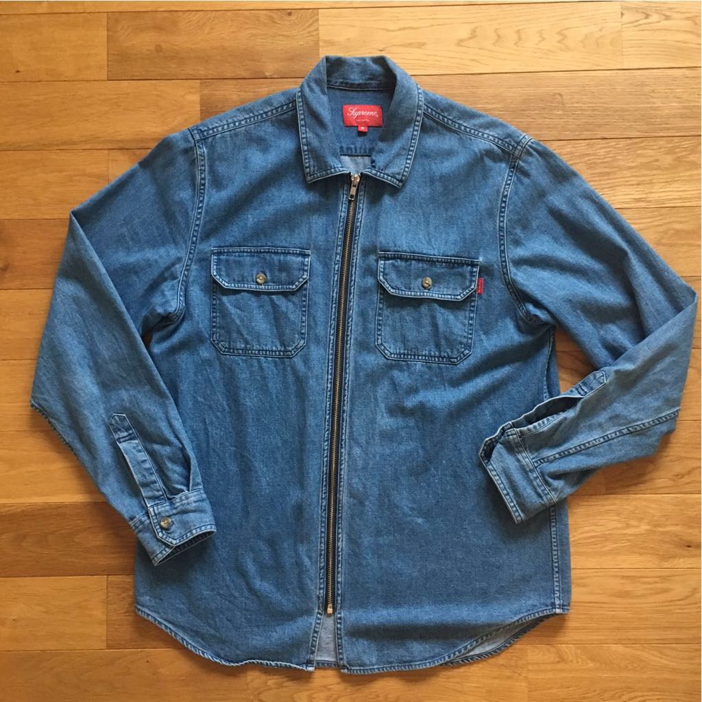 2016 S/S Supreme Denim Zip Shirt デニムシャツ(トップス)｜売買され