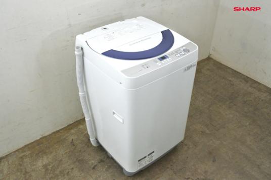 114 美品 SHARP(シャープ) 風乾燥付全自動洗濯機 ES-GE55R 5.5k グレー 