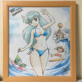 西川伸司肉筆色紙『YAT安心！宇宙旅行』天上院桂さん&ゴロー&社長