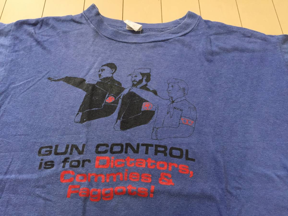 70S 80S ヒトラー 敬礼 逆 卍 Tシャツ パキ綿 / ビンテージ ナチス ドイツ ハーケンクロイツ 70年代 80年代 30S ...