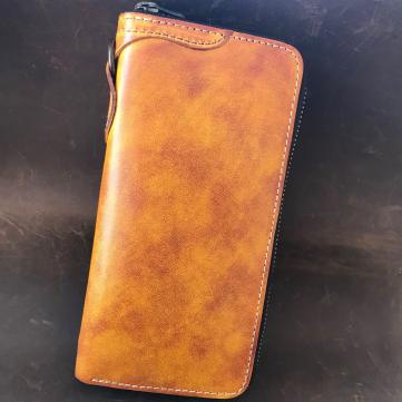 数量限定 栃木レザー 牛革 手染め仕上げラウンドファスナー長財布 ハンドメイド 小銭入れあり YKK使用 長年使えます 本革 牛革 超人気財布