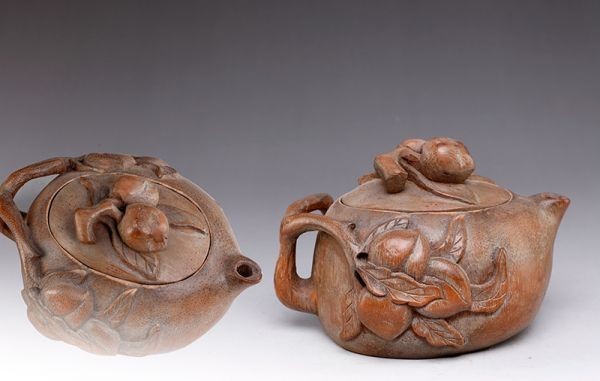 珍品藏寶閣】中国古美術 清時代 木工芸 老竹手彫 茶壷 茶器 煎茶道具