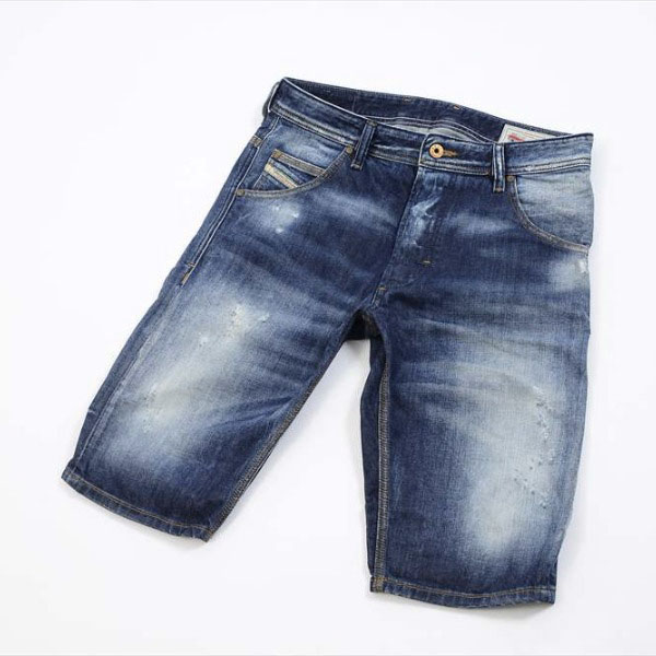 DIESEL ディーゼル KROSHORT デニムハーフパンツ ショートパンツ ウォッシュ クラッシュ加工 サイズ28 良品
