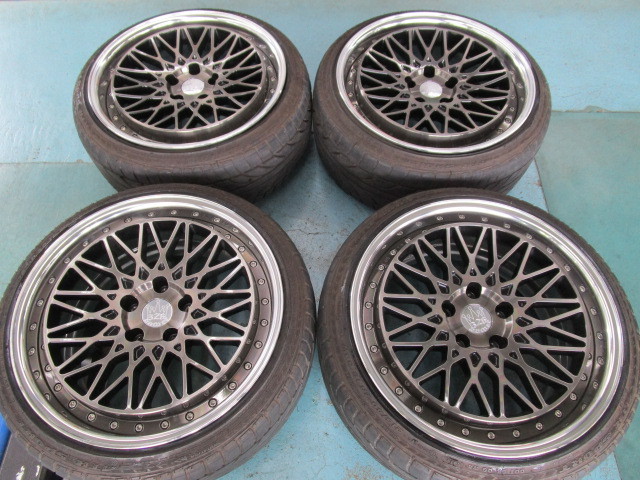 【超激得，定番】 326パワー ヤバKING メッシュ 9J ＋30 215/40R18 ブラッククリア JDM スタンス ワーク製2ピース ヤバキング(ラジアルタイヤ)｜売買されたオークション情報、yahooの商品情報をアーカイブ公開 - オー 5穴