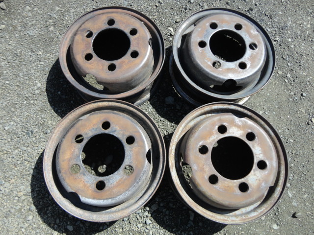 *●A327 6穴 TOPY PCD 約185 ハブ径 約130 14インチ トラック用スチール ホイール 4本