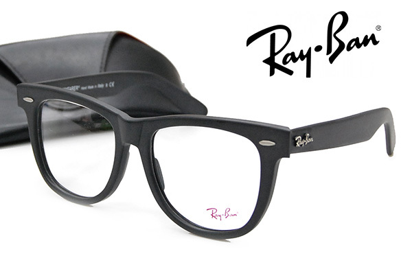 名作！定価￥25，000 伊製 レイバン Ray-Ban 「WAY FARER/ウェイファーラー」 RB5121-2001 黒縁メガネ サングラスフレーム マットブラック