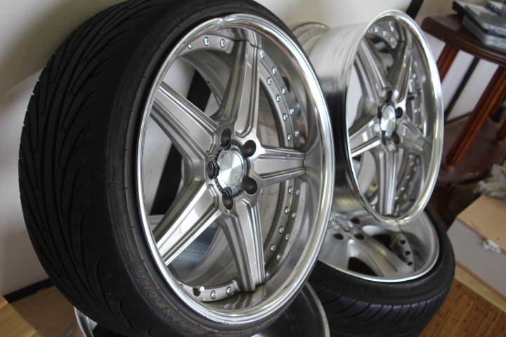 深リムｗワークホイール　2本　タイヤ1本_1