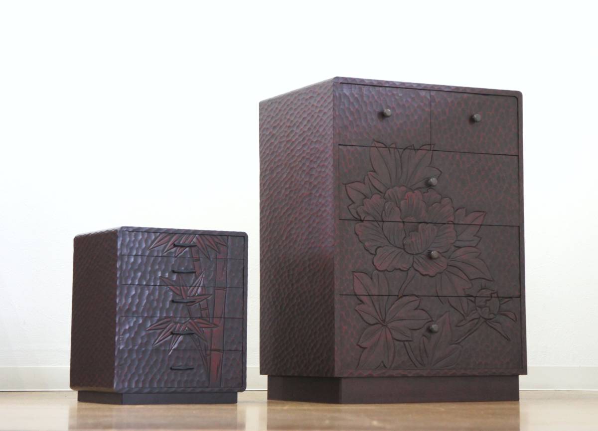 鎌倉彫茶箪笥 鎌倉彫箪笥 買取 鎌倉彫り KAMAKURABORI 買取