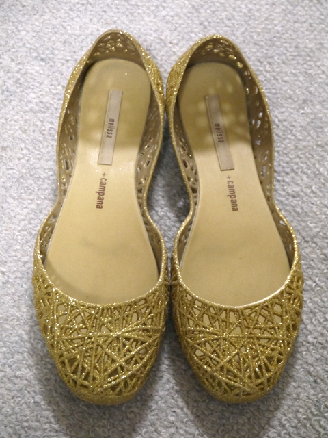 melissaメリッサ★ラバーシューズ★39★ゴールドラメ