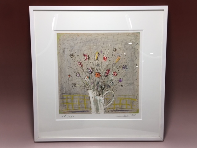 小野州一 小野州一 リトグラフ 花 エディションナンバー 236/250 額