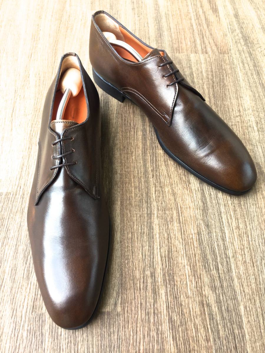  激安超 使用５回 高級 サントーニ Santoni 極上 外羽根 プレーントゥ 9D 27.0 ダークブラウン 茶(27.0cm)｜売買されたオークション情報、yahooの商品情報をアーカイブ公開 - オークファン 27.0cm