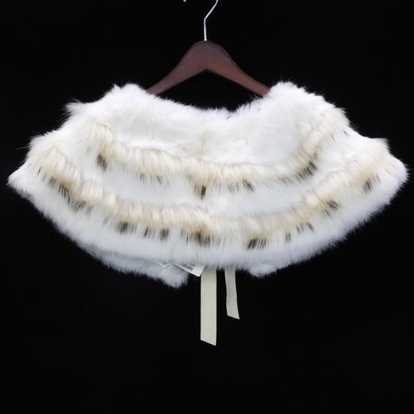 peyton placeラビット×ラクーン ファー ショール タグ付き ペイトンプレイス レディース PeytonPlace ファーショール 大判 9号