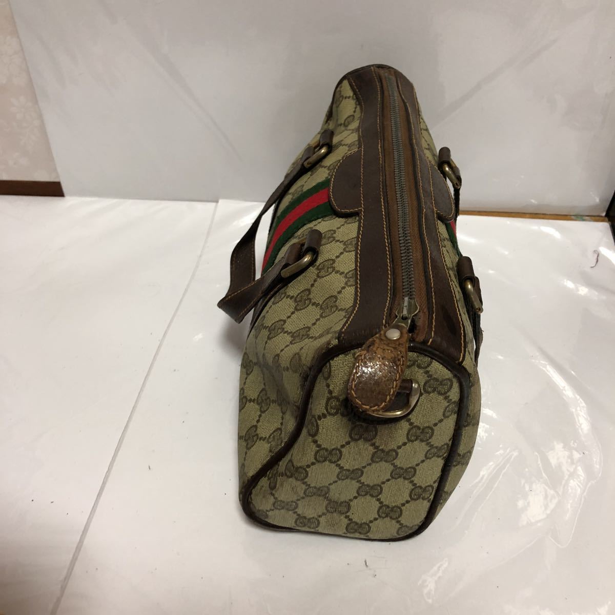 1円 □美品□ GUCCI オールドグッチ ロゴ シェリーライン GGスプリーム 