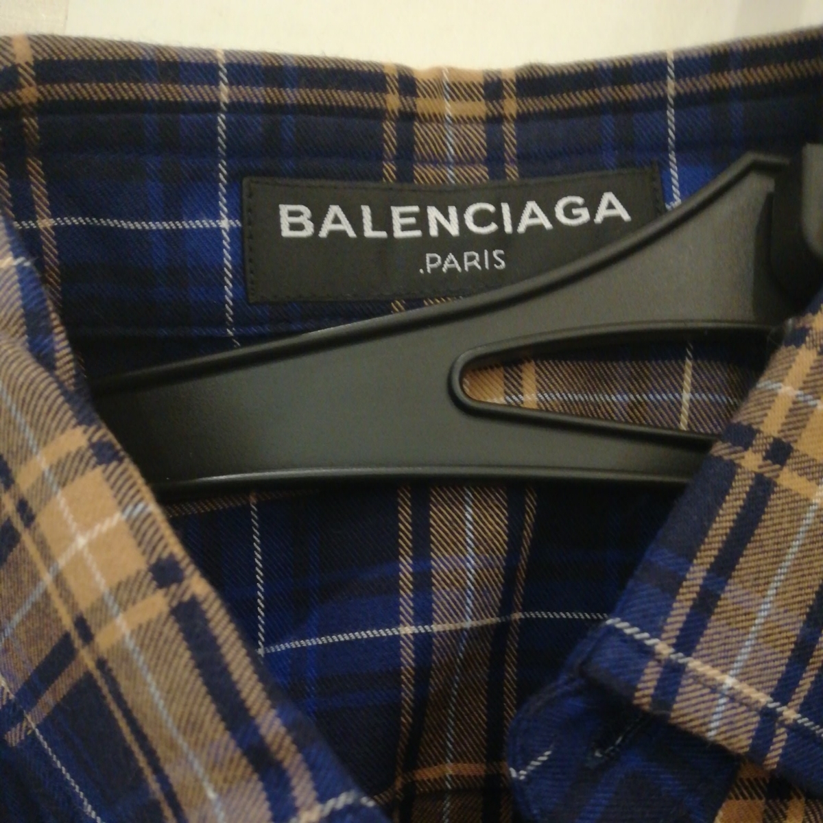 BALENCIAGA バレンシアガ チェックシャツ バックロゴ サイズ36 長袖