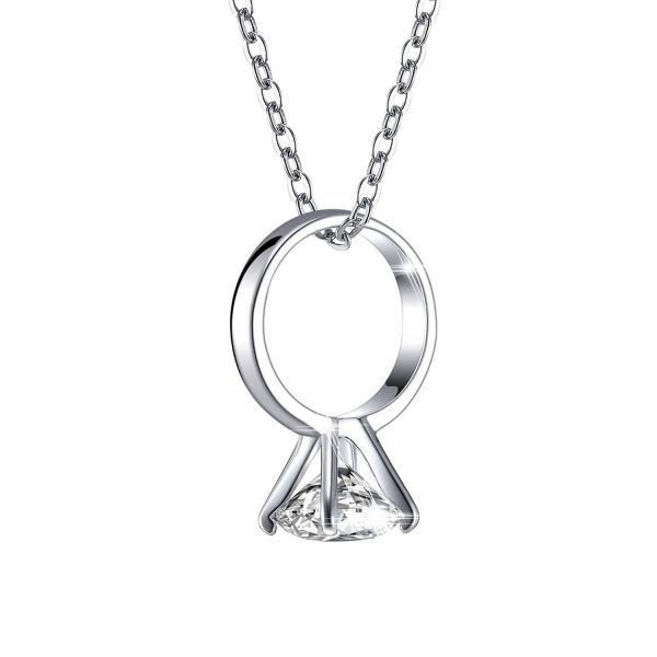 ☆新品未使用☆ネックレス チェーン スワロフスキージルコニア シルバー925純銀製 公式認証付き 指輪ペンダント リング レディース_1