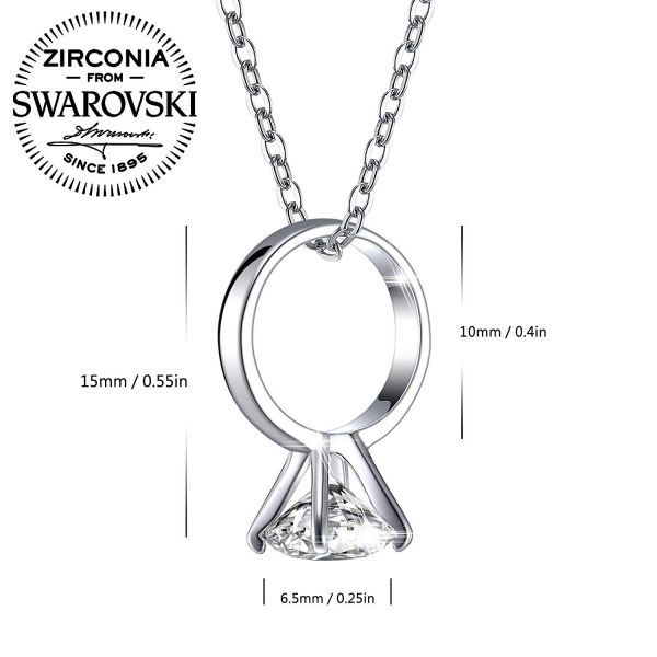 ☆新品未使用☆ネックレス チェーン スワロフスキージルコニア シルバー925純銀製 公式認証付き 指輪ペンダント リング レディース_3