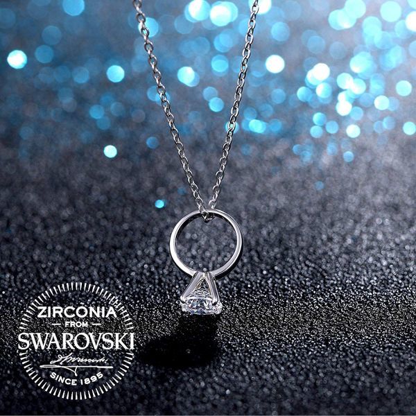 ☆新品未使用☆ネックレス チェーン スワロフスキージルコニア シルバー925純銀製 公式認証付き 指輪ペンダント リング レディース_6