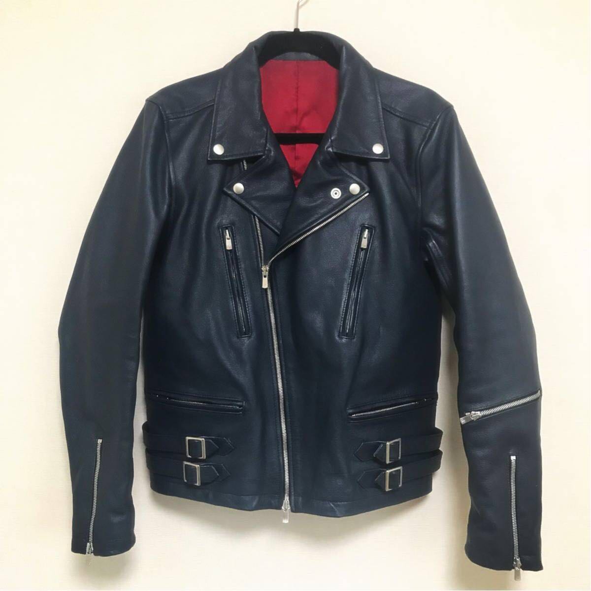 NO ID.】カウレザーライトニングダブルライダースジャケット ◇美品