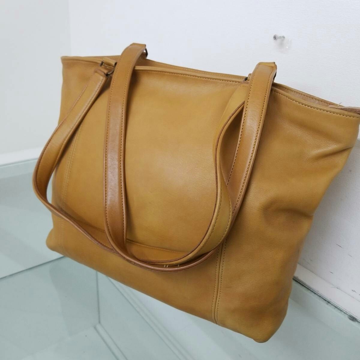 人気再入荷 COACH コーチ レザートートバッグ レザー 本革 キャメル 