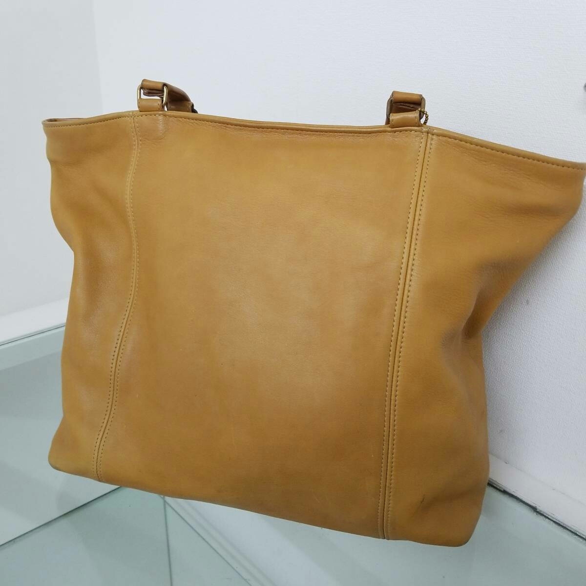 人気再入荷 COACH コーチ レザートートバッグ レザー 本革 キャメル 