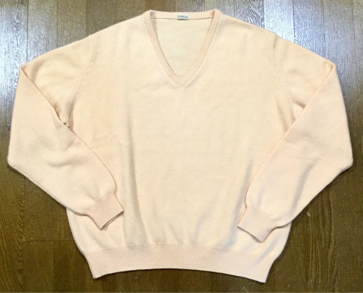 SALE② 美品!!「malo」カシミア Vネックニット セーター Pink-Beige