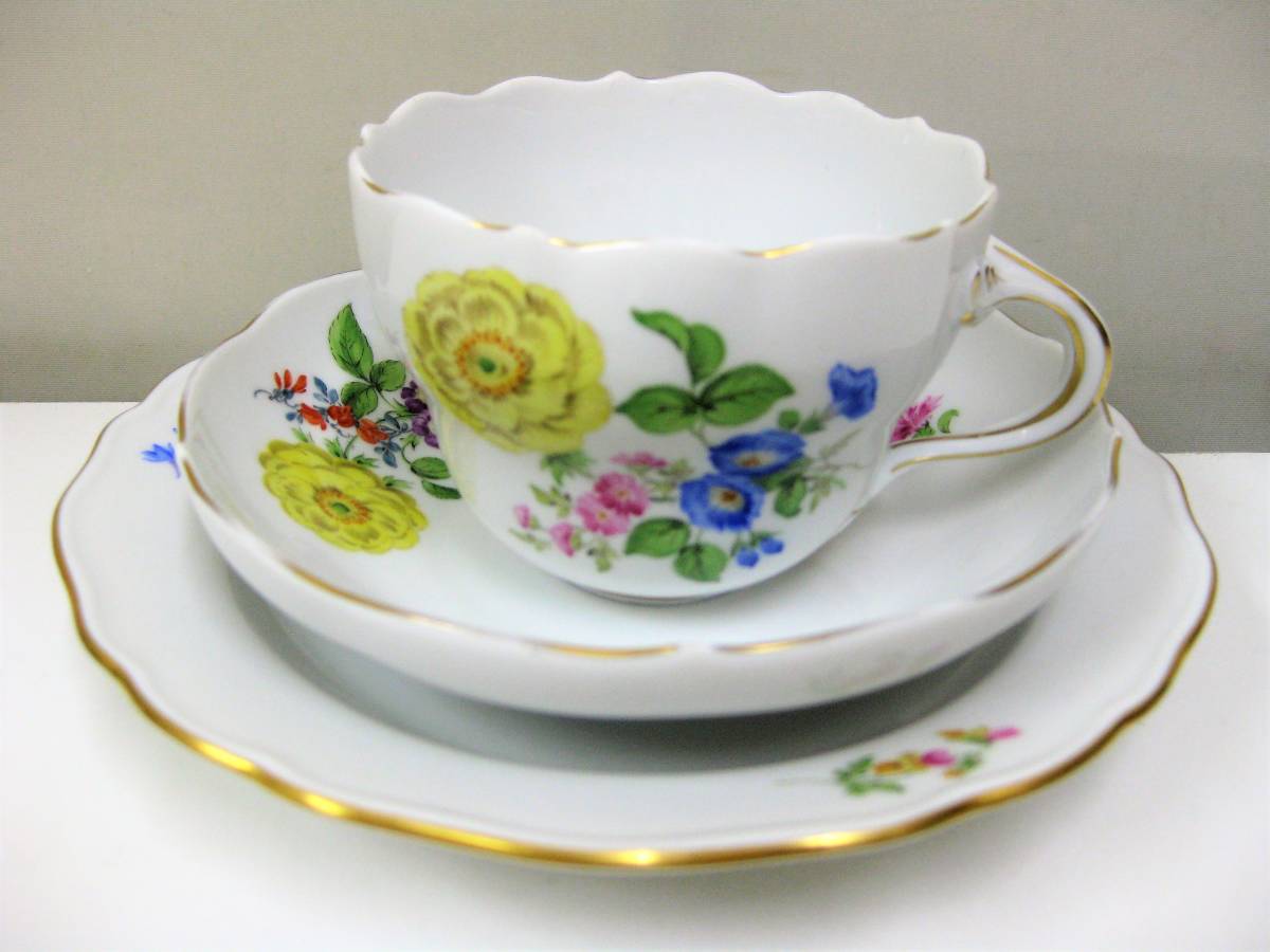 ☆マイセン/EISSEN ベーシックフラワー 三つ花 イエローローズ?黄薔薇 
