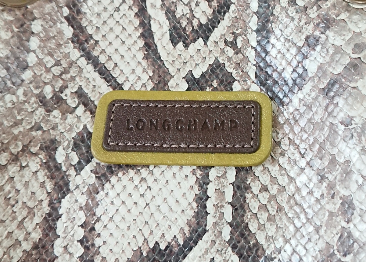 ☆美品 ロンシャン LONGCHAMP パイソン柄 レザー トートバッグ 
