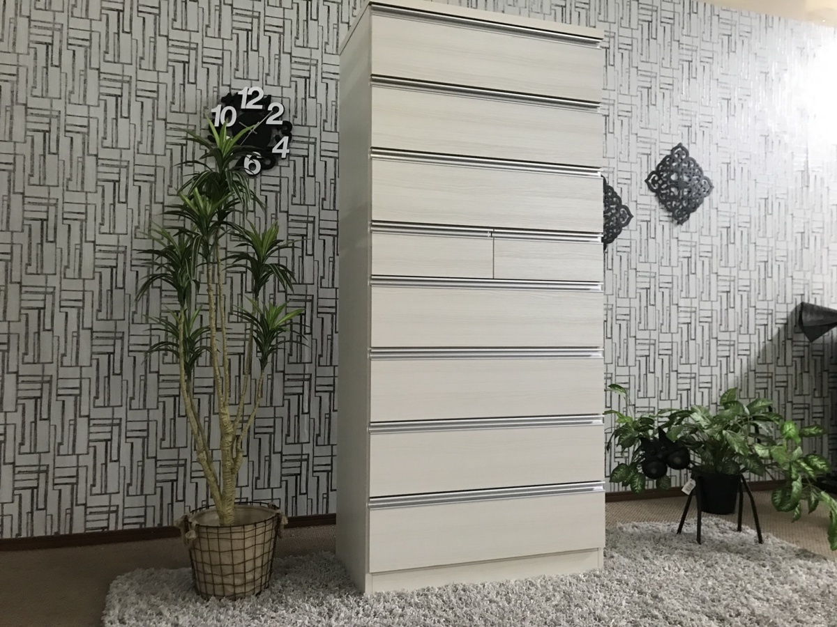 【国産】 タワーチェスト 80幅8段 高さ180㎝ チェスト ホワイト 完成品 モダンスタイル スカイ アウトレット/未使用 0921 C タワーチェスト チェスト タンス 奥行44.5アイクーリ 幅79.5 衣類