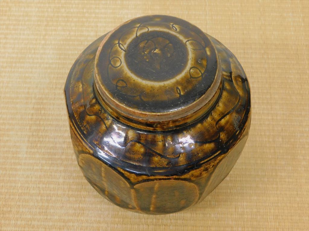 李朝 | 飴釉面取壺 古美術 飴釉 P523｜骨董店