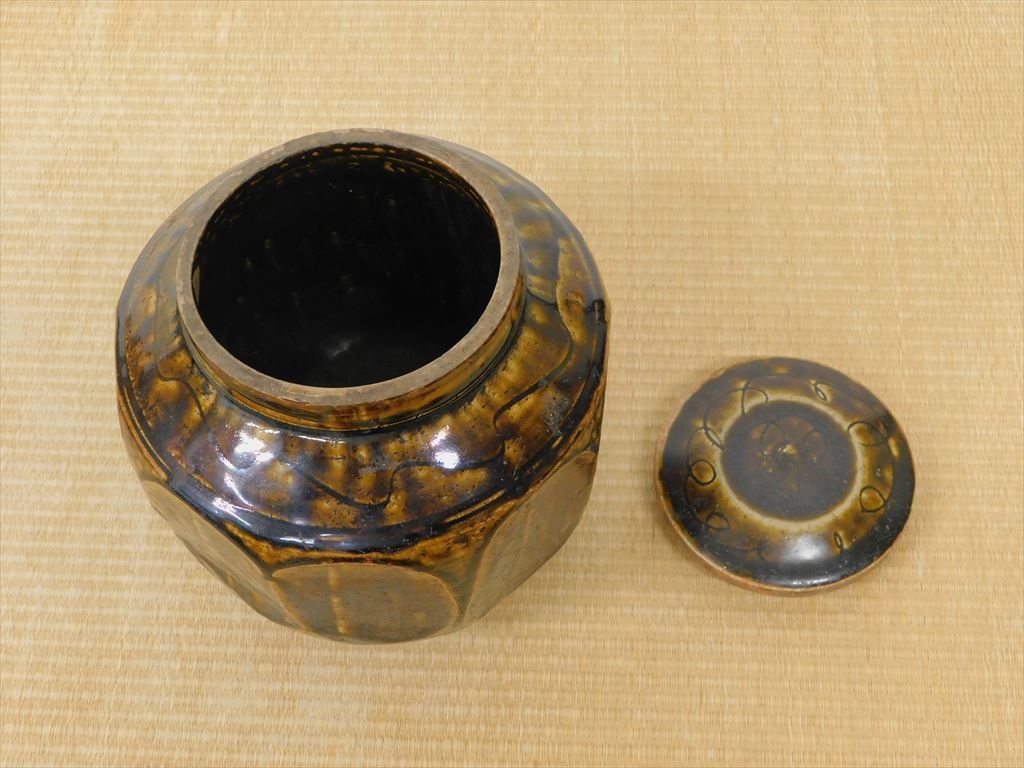 李朝 | 飴釉面取壺 古美術 飴釉 P523｜骨董店
