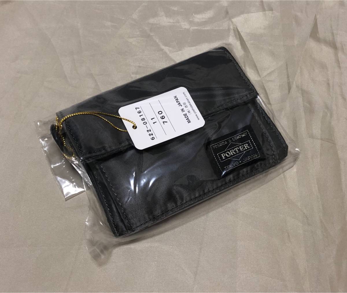 新品 ポーター タンカー 三つ折り財布 シルバーグレー 622-08167